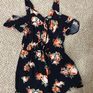 Navy/Dark blue floral romper